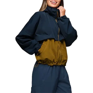 Women's prAna Encinitas Windbreaker Large Retro Olive/Stormy Night