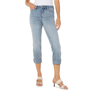 Women's Liverpool Los Angeles Charlie Crop Wide Rolled Cuff Slim Leg Jeans Temescal 0 24