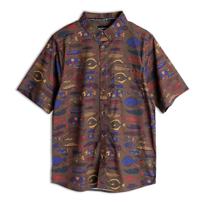 Men's KAVU River Wrangler Button Up Shirt 2XLarge Fish Tessellate