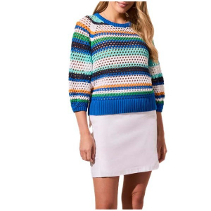 Women's Tribal Pullover Sweater Open Knit Large Riviera