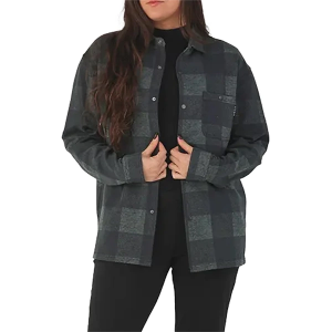 Women's Glyder Trek Long Sleeve Shacket Large Carbon/Black Buffalo Plaid