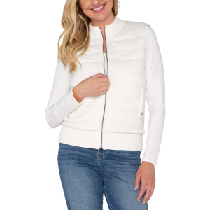 Women's Liverpool Los Angeles Sweater Vest Quilted Full-Zip Medium Porcelain