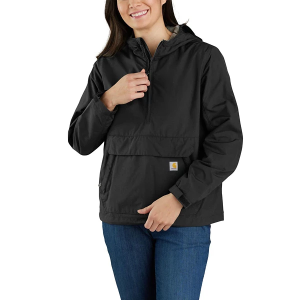 Women's Carhartt Defender Loose Fit Lightweight Packable Rain Jacket Small Black