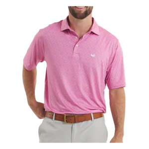 Men's Southern Marsh Flyline Performance Ole Tuesday Polo XLarge Pink Blue Tuesday