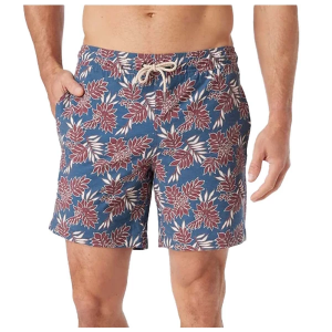 Men's Fair Harbor The Bayberry Swim Trunks Large Navy Crimson Leaves