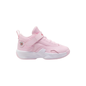 Kids' Jordan Max Aura 6 Basketball Shoes Little 11Y Regular Pink Foam /Fire Red-Metallic Silver