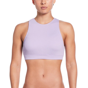 Women's Nike High Neck Elevated Swim Bikini Top Sporty Medium Hydrangea