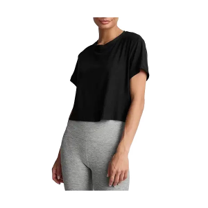 Women's Beyond Yoga Featherweight Supreme Cropped T-Shirt Large Darkest Night