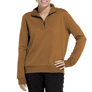Women's Carhartt Tencel Fiber Series Relaxed Fit 1/4 Zip Pullover Medium Brown