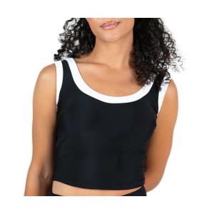 Women's Janela Bay Surfer Girl Swim Tankini Contemporary XLarge Black White