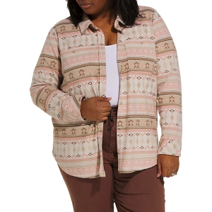 Women's Thread & Supply Lewis Long Sleeve Shacket 3X Rose Aztec