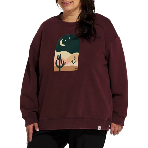 Women's LIV Outdoor Gabriella Graphic Oversized Crew Neck Sweatshirt 1X Chocolate