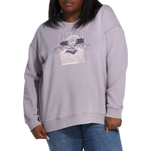 Women's LIV Outdoor Gabriella Graphic Oversized Crew Neck Sweatshirt 1X Cloud Grey Heather