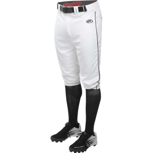 Boys' Rawlings Launch Jogger w/ Piping Baseball Pants Youth Small White/Black