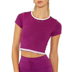 Women's Cream Yoga Sandra Muscle T-Shirt Large Rose Volt