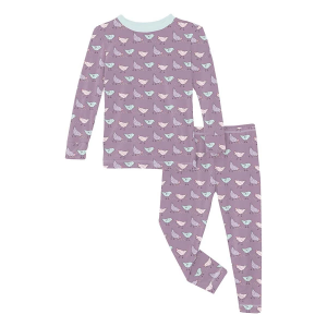 Kids' Kickee Pants Print Long Sleeve Pajama Set 8 Lavender Chickens