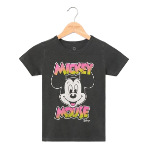 Girls' Junk Food Retro Mickey T-Shirt Small Vintage Black
