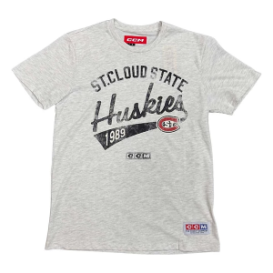 St. Cloud State Huskies CCM Hockey Script T-Shirt Large Oatmeal