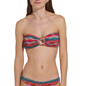 Women's damsel Bandea Tie Swim Bikini Top Juniors Medium Urban Rib