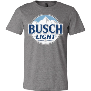 Brew City Busch Light T-Shirt Large Heather Grey