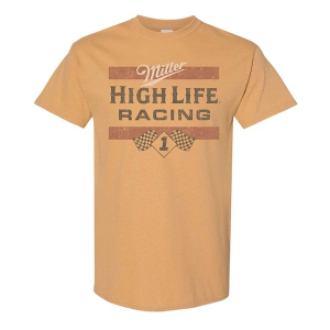 Men's Brew City Miller High Life Racing Stripes T-Shirt Large Gold