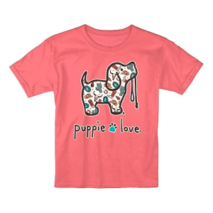 Kids' Puppie Love Western T-Shirt Medium Coral Silk