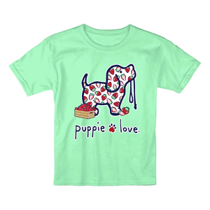 Kids' Puppie Love Strawberry T-Shirt Small Mint Green