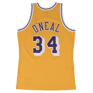 Los Angeles Lakers Shaquille O'Neal #34 Mitchell and Ness Home 1996 Jersey Large Gold