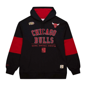 Chicago Bulls Mitchell and Ness Retro Hoodie Medium Black