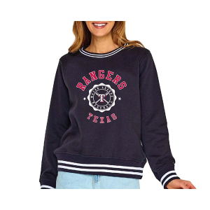 Women's Texas Rangers Soft As A Grape Varsity Crew Small Navy