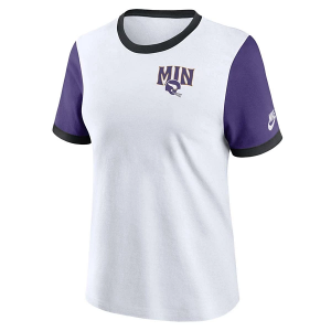 Women's Minnesota Vikings Nike Rewind Ringer T-Shirt Small White