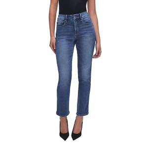 Women's GOOD AMERICAN Plus Size Light Compression Straight Jeans Indigo 20 27.5