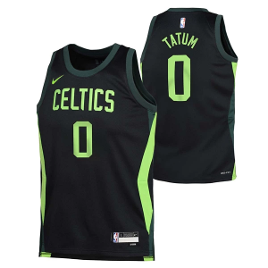 Kids' Boston Celtics Jayson Tatum #0 Nike 2024 City Edition Jersey XLarge Black