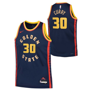 Kids' Golden State Warriors Steph Curry #30 Nike 2024 City Edition Jersey Large Navy