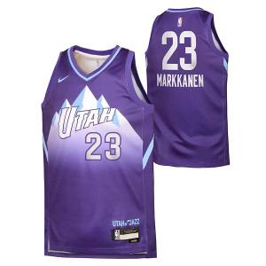 Kids' Utah Jazz Lauri Markkanen #23 Nike 2024 City Edition Jersey Medium Purple
