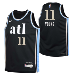 Kids' Atlanta Hawks Trae Young #11 Nike 2023 City Edition Jersey Small Black