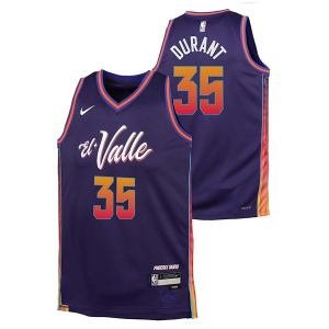 Kids' Phoenix Suns Kevin Durant #35 Nike 2023 City Edition Jersey Large Ink