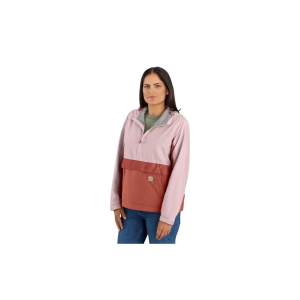 Women's Carhartt Defender Loose Fit Lightweight Packable Rain Jacket Small Swift Rose SD