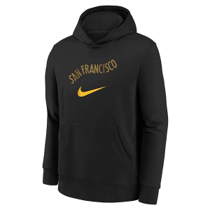 Kids' Golden State Warriors Nike 2023 City Edition Hoodie Large Black