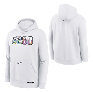 Kids' Denver Nuggets Nike 2024 City Edition Logo Hoodie Medium White