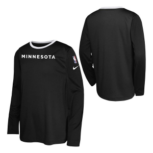 Kids' Minnesota Timberwolves 2024 City Edition Pregame Nike Long Sleeve T-Shirt XLarge Black