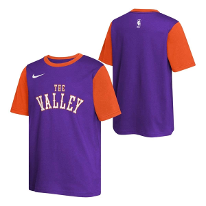 Kids' Phoenix Suns 2024 City Edition Courtside Nike T-Shirt Large Purple