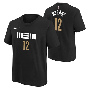 Kids' Memphis Grizzlies Ja Morant #12 2023 City Edition Name & Number Nike T-Shirt Medium Black