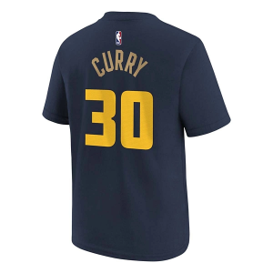 Kids' Golden State Warriors Steph Curry #30 2024 City Edition Nike T-Shirt Large Navy