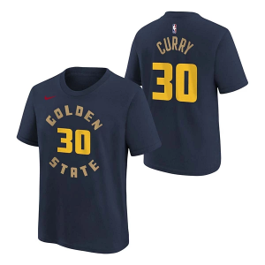 Kids' Golden State Warriors Steph Curry #30 2024 City Edition Genuine Stuff T-Shirt XLarge Navy