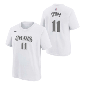 Kids' Dallas Mavericks Kids' Kyrie Irving #11 2024 City Edition Nike T-Shirt XLarge White