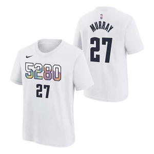 Kids' Denver Nuggets 2024 City Edition Nike T-Shirt XLarge White