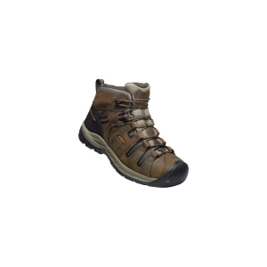 Men's KEEN Flint II WP Mid Waterproof Work Boots Outdoor 11.5 Black Olive/Brindle