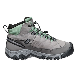 Kids' KEEN Targhee IV Mid Waterproof Hiking Boots Athletic Little 1 Alloy/Granite Green