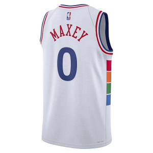 Philadelphia 76ers Tyrese Maxey #0 Nike City Edition Jersey Medium White